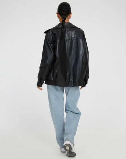 Oversized leren damesjas - stijlvol en modern