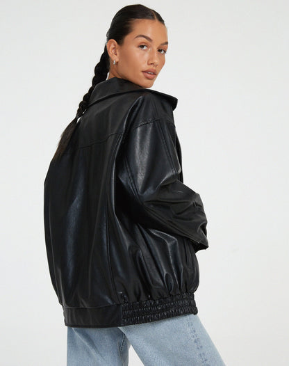 Oversized leren damesjas - stijlvol en modern