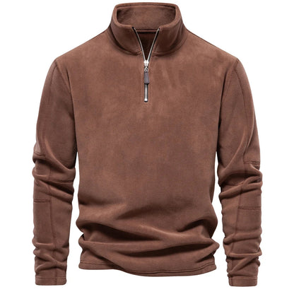 Heren retro sweatshirt met halve ritssluiting - Comfortabele pasvorm - Ademende stof - Moderne stijl