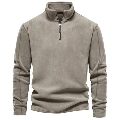 Heren retro sweatshirt met halve ritssluiting - Comfortabele pasvorm - Ademende stof - Moderne stijl