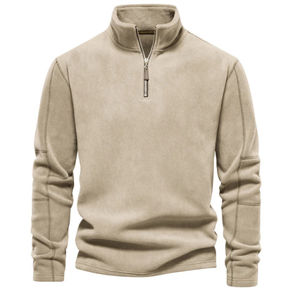 Heren retro sweatshirt met halve ritssluiting - Comfortabele pasvorm - Ademende stof - Moderne stijl