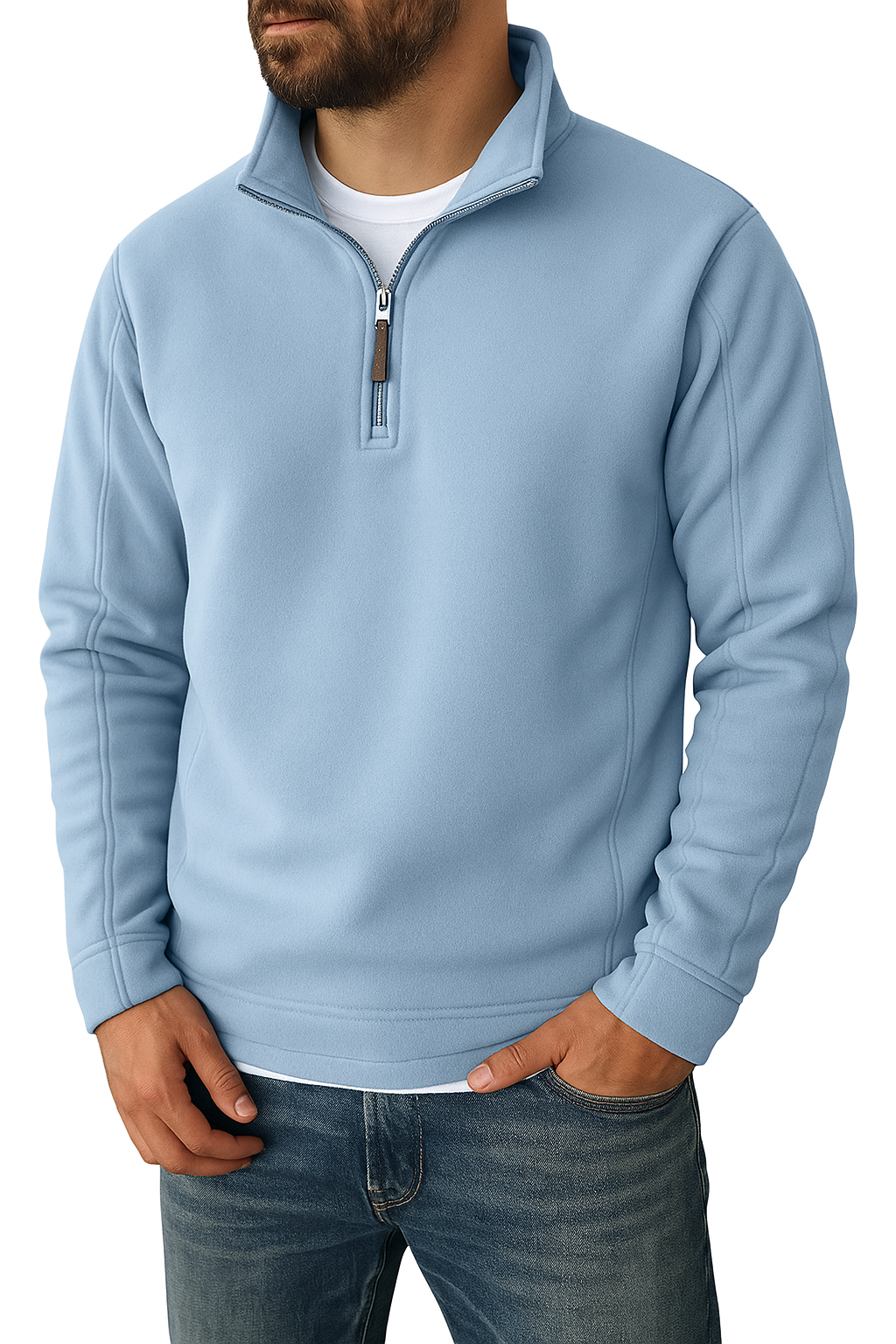 Heren retro sweatshirt met halve ritssluiting - Comfortabele pasvorm - Ademende stof - Moderne stijl