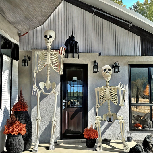 Reuzen 1,80 m Halloween skeletdecoratie | Beweegbaar voor buiten