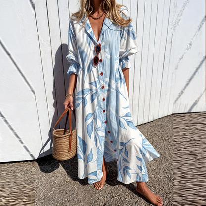Dames zomerjurk – Lichtgewicht stof – Boho-stijl – Elastische taille