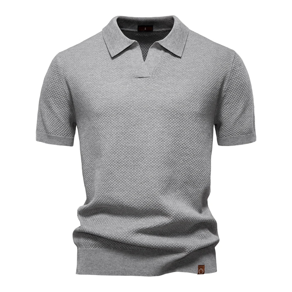 Heren polo met korte mouwen – Premium katoen – Effen kleur – Moderne stijl