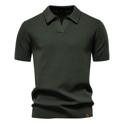 Heren polo met korte mouwen – Premium katoen – Effen kleur – Moderne stijl