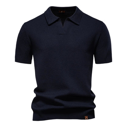 Heren polo met korte mouwen – Premium katoen – Effen kleur – Moderne stijl