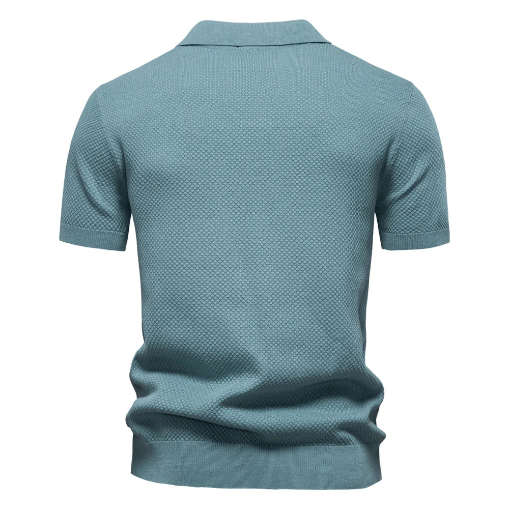 Heren polo met korte mouwen – Premium katoen – Effen kleur – Moderne stijl