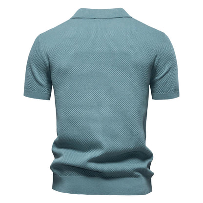 Heren polo met korte mouwen – Premium katoen – Effen kleur – Moderne stijl