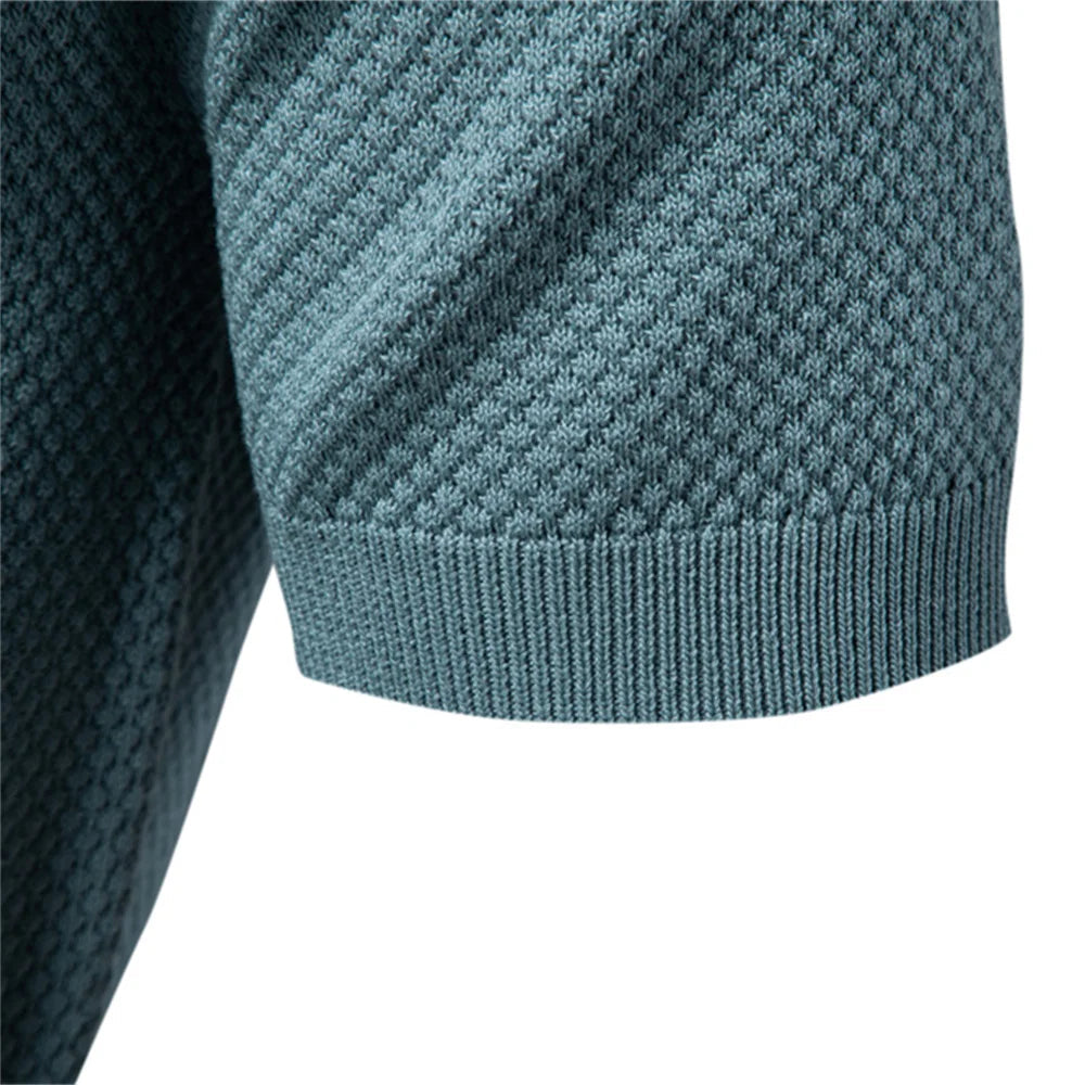Heren polo met korte mouwen – Premium katoen – Effen kleur – Moderne stijl