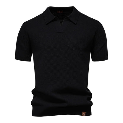 Heren polo met korte mouwen – Premium katoen – Effen kleur – Moderne stijl