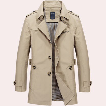 Elegante trenchcoat voor heren – weerbestendig – tijdloos ontwerp – met riem