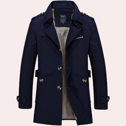 Elegante trenchcoat voor heren – weerbestendig – tijdloos ontwerp – met riem