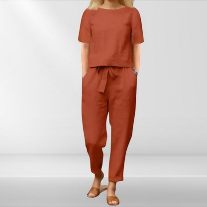 Stijlvolle Dames Loungeset - Tweedelig Design - Ademend Materiaal - Elastische Taille