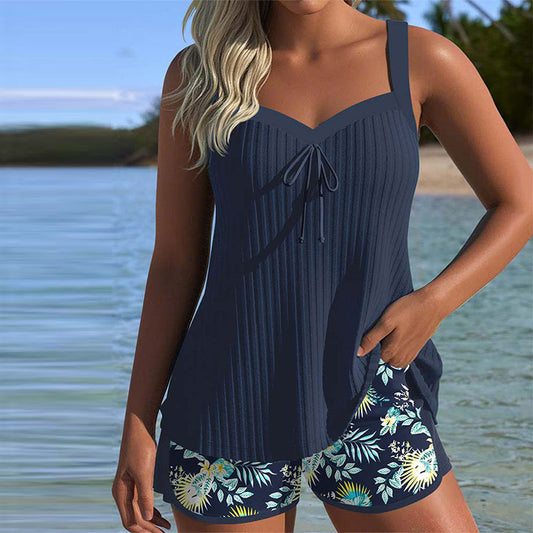 Dameszwemset – Tankini met korte broek – Tijdloze look – Sneldrogend materiaal