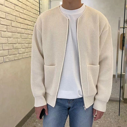 Gebreide herenvest met ritssluiting – Trendy stijl – Comfortabele pasvorm – Praktische zakken