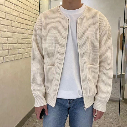 Gebreide herenvest met ritssluiting – Trendy stijl – Comfortabele pasvorm – Praktische zakken