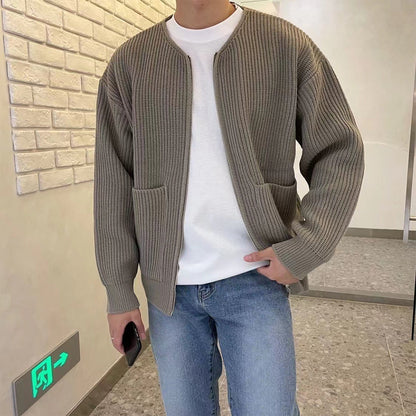 Gebreide herenvest met ritssluiting – Trendy stijl – Comfortabele pasvorm – Praktische zakken