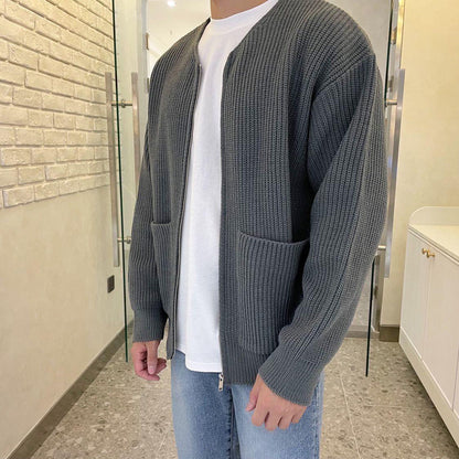 Gebreide herenvest met ritssluiting – Trendy stijl – Comfortabele pasvorm – Praktische zakken