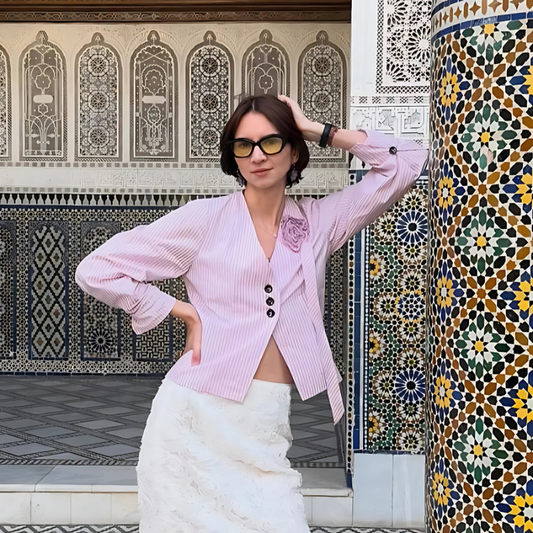 Dames Blouse - V-Hals - Streeppatroon