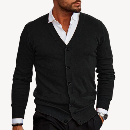 Heren gebreid vest – V-hals – Knoopsluiting – Ademend comfort