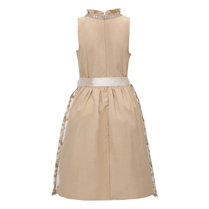 Vintage dirndl in abrikoos met schort – Oktoberfest | Klassieke Wiesn-look in delicate kleuren