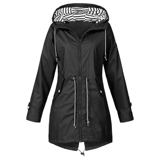 Damesregenjas – Winddicht en waterafstotend – Verstelbare capuchon – Slim fit ontwerp