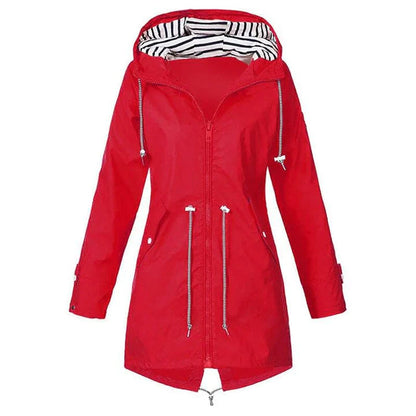 Damesregenjas – Winddicht en waterafstotend – Verstelbare capuchon – Slim fit ontwerp