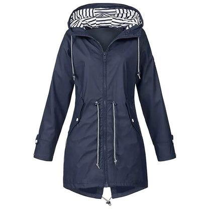 Damesregenjas – Winddicht en waterafstotend – Verstelbare capuchon – Slim fit ontwerp