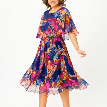 Midi-jurk voor dames – Ademend materiaal – Elegante look – Niet-rekbare pasvorm