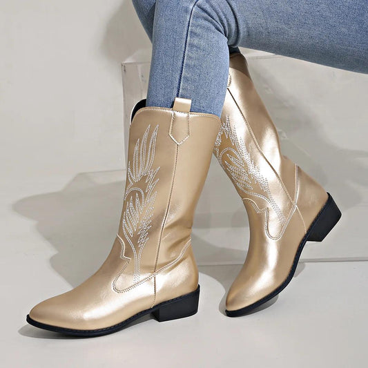 Western cowboylaarzen voor dames – Gedempte binnenzool – Casual kleding – Veelzijdig gebruik