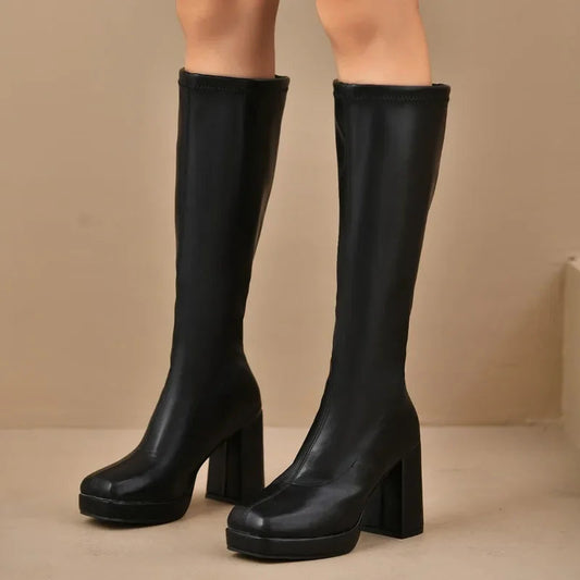 Overknee laarzen voor dames – Stijlvol – Dikke hak – Comfortabele pasvorm