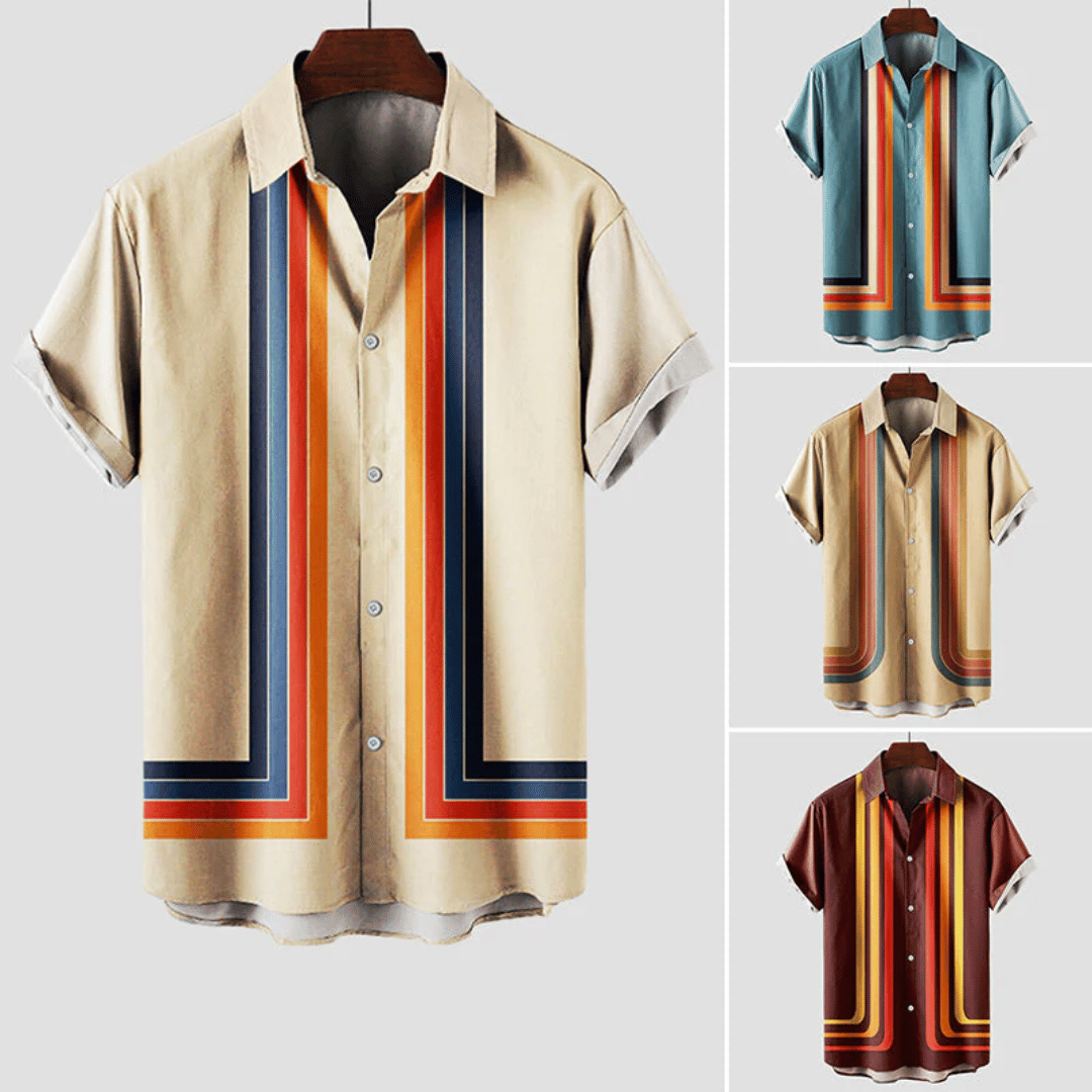 Ademende Retro Zomerhemd Mannen-5