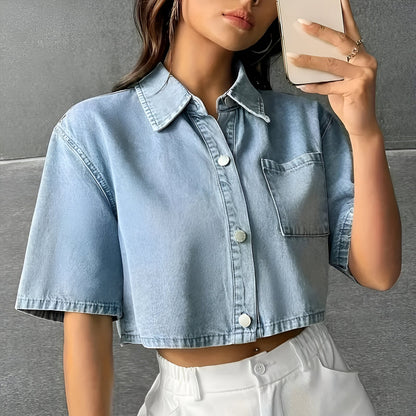 Alison - Lichtblauw Denim Overhemd-1