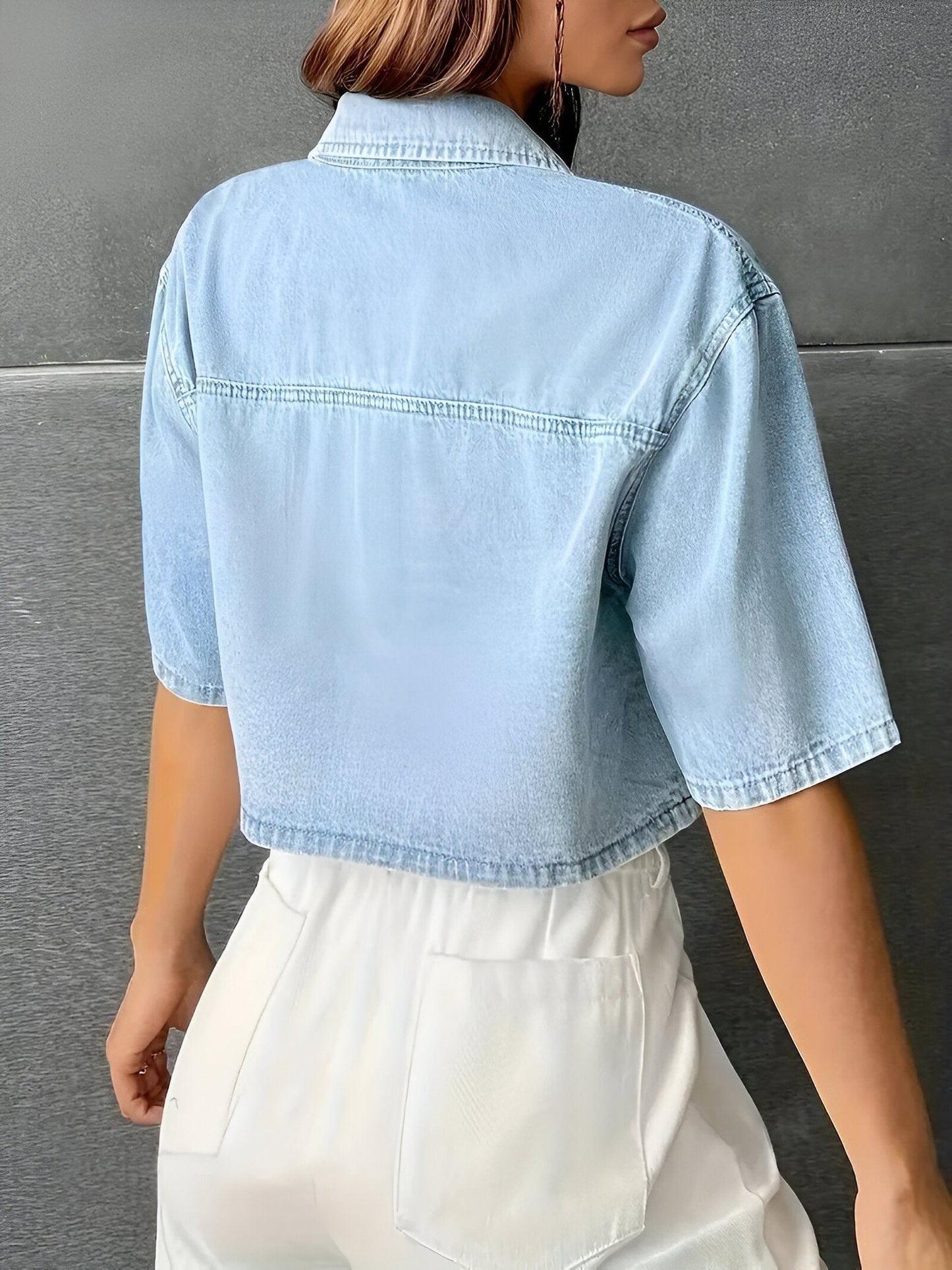 Alison - Lichtblauw Denim Overhemd-5