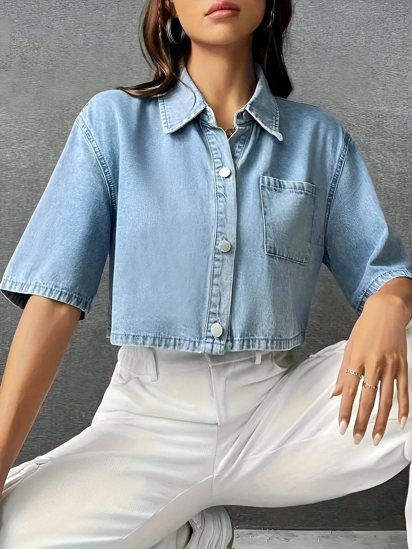 Alison - Lichtblauw Denim Overhemd-3