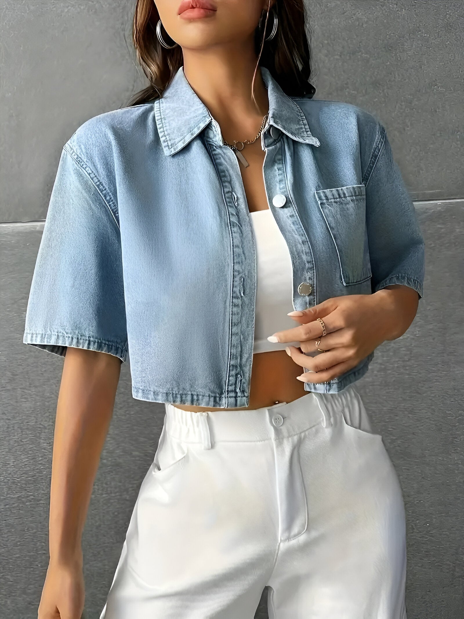 Alison - Lichtblauw Denim Overhemd-4
