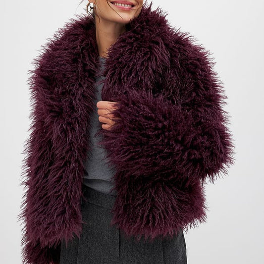 Bordeaux Dames Jas Winter Oversized-1