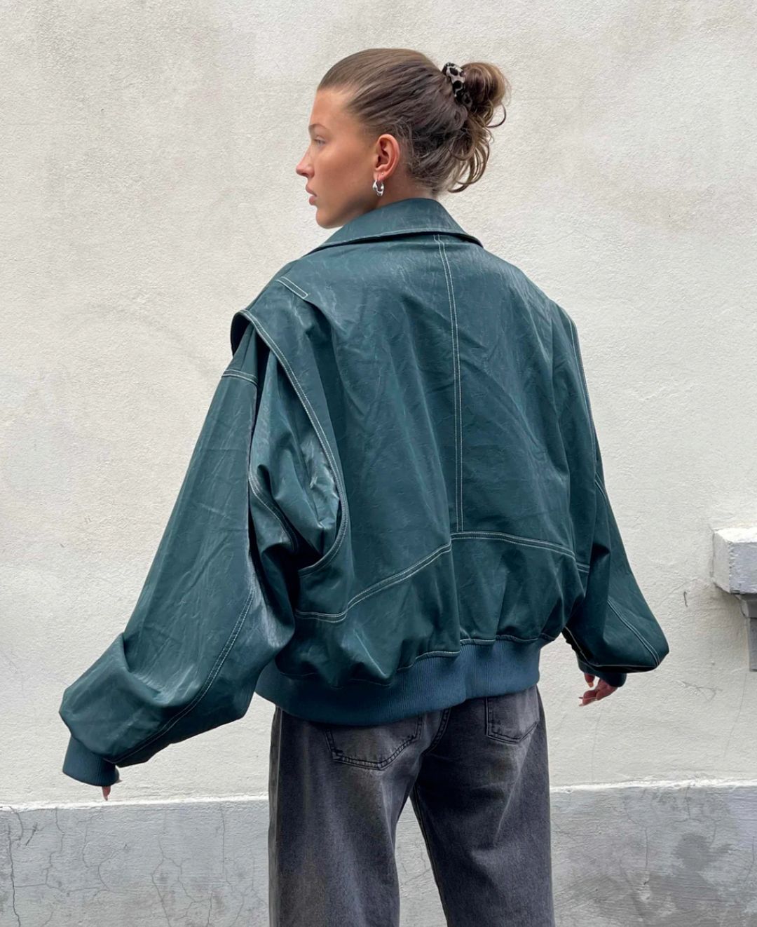 Dames Imitatie Leren Bomberjack | Oversized Pasvorm, Ritssluiting, Lichtgewicht, Casual Stijl