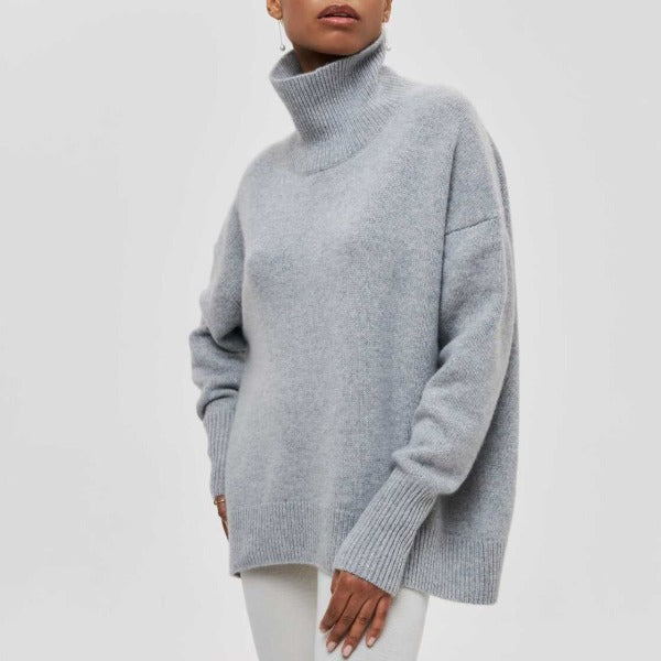 Dames Oversized Coltrui | Casual Lange Mouwen Gebreide Pullover