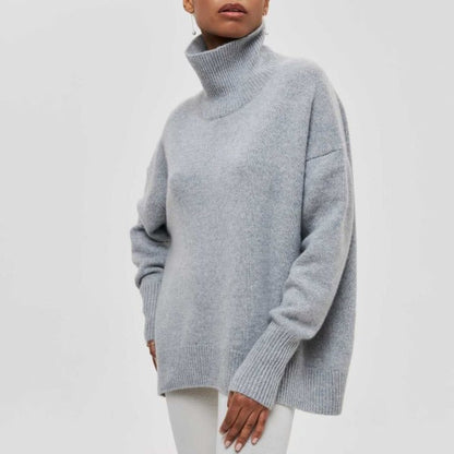 Dames Oversized Coltrui | Casual Lange Mouwen Gebreide Pullover