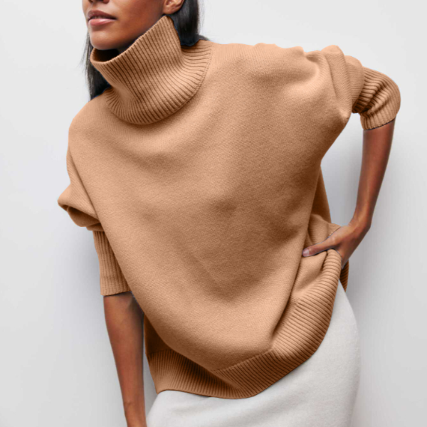 Dames Oversized Coltrui | Casual Lange Mouwen Gebreide Pullover