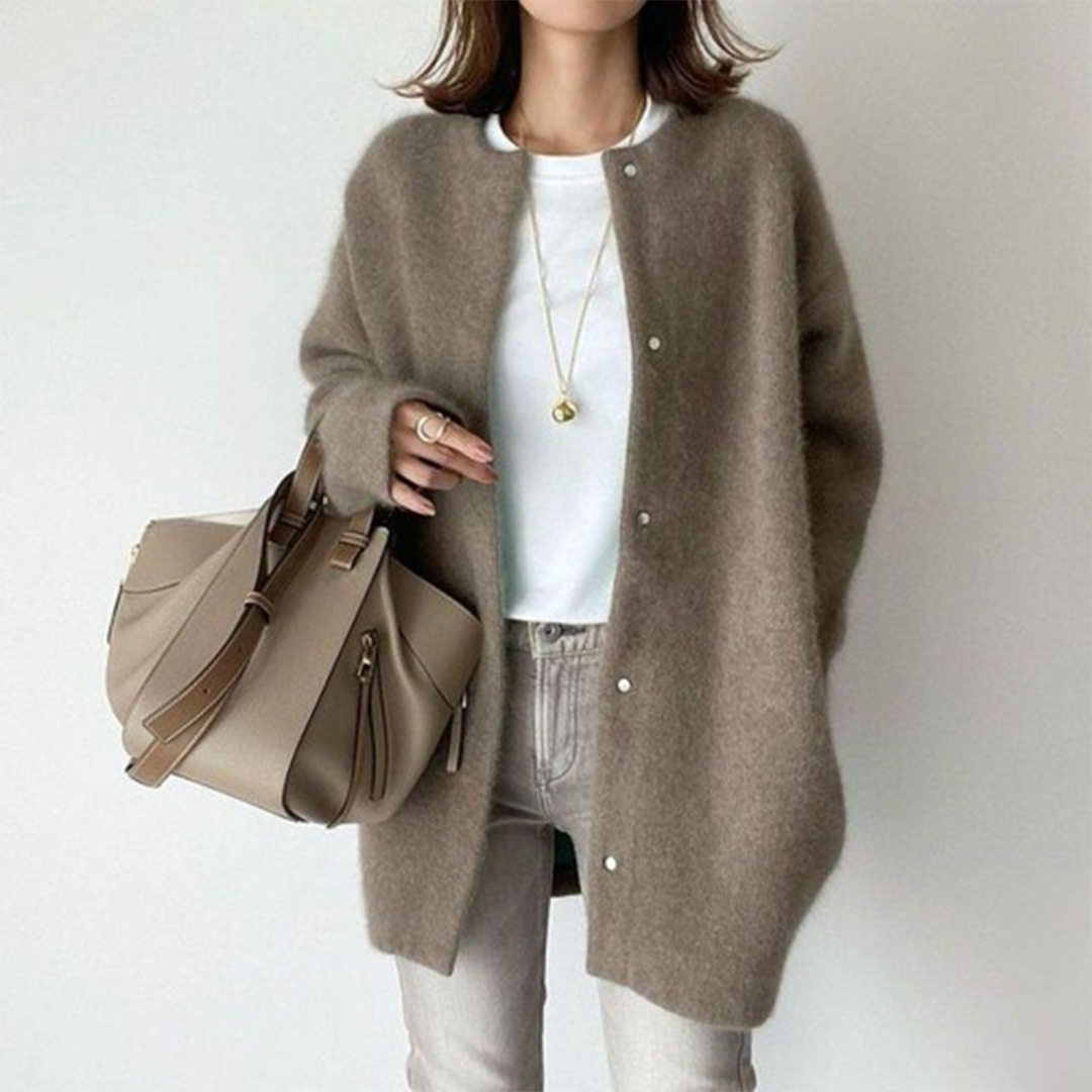 Dames Comfortabel Vest - Oversized Fit - Zachte Stof - Met Knopen
