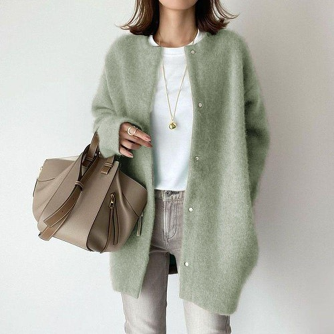 Dames Comfortabel Vest - Oversized Fit - Zachte Stof - Met Knopen