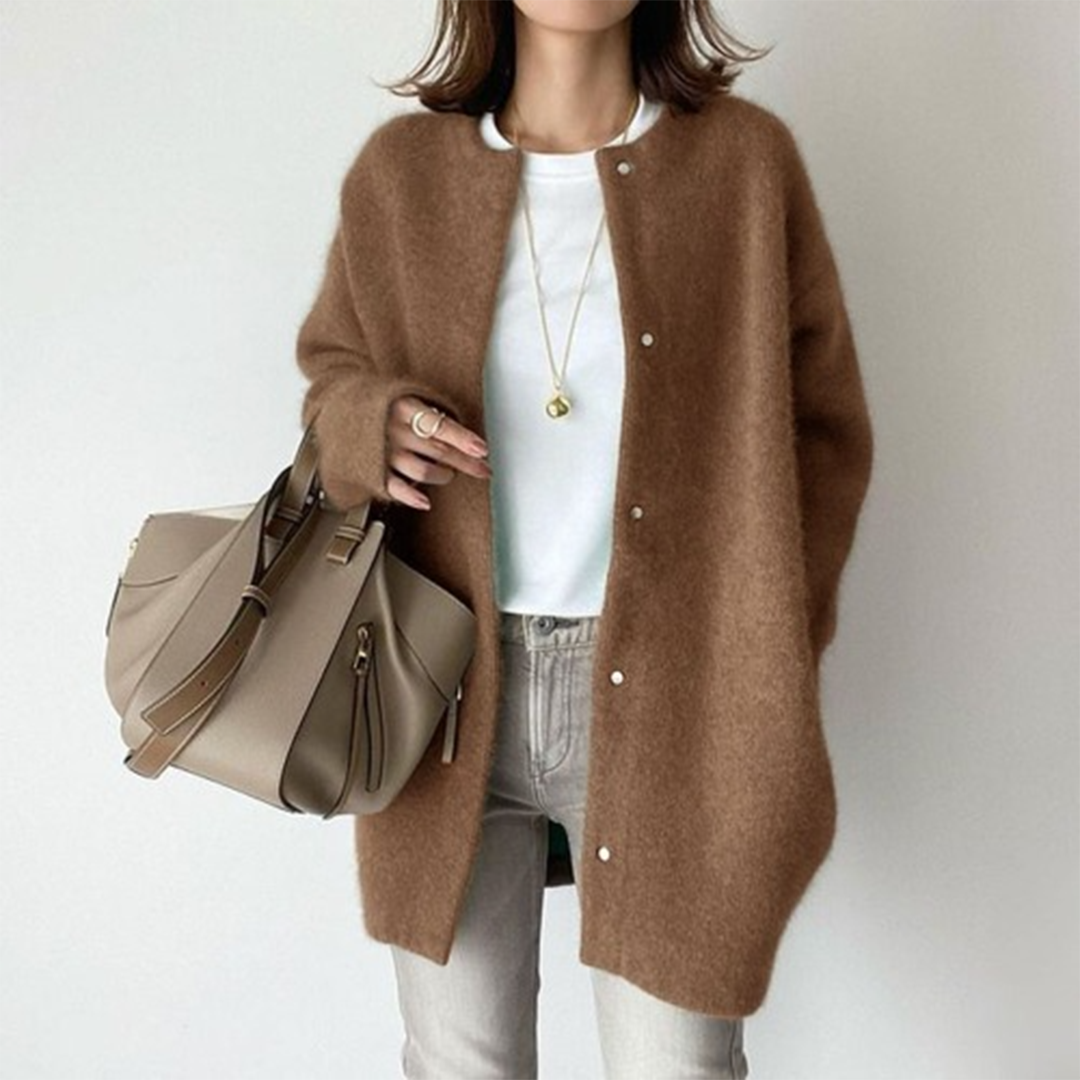 Dames Comfortabel Vest - Oversized Fit - Zachte Stof - Met Knopen