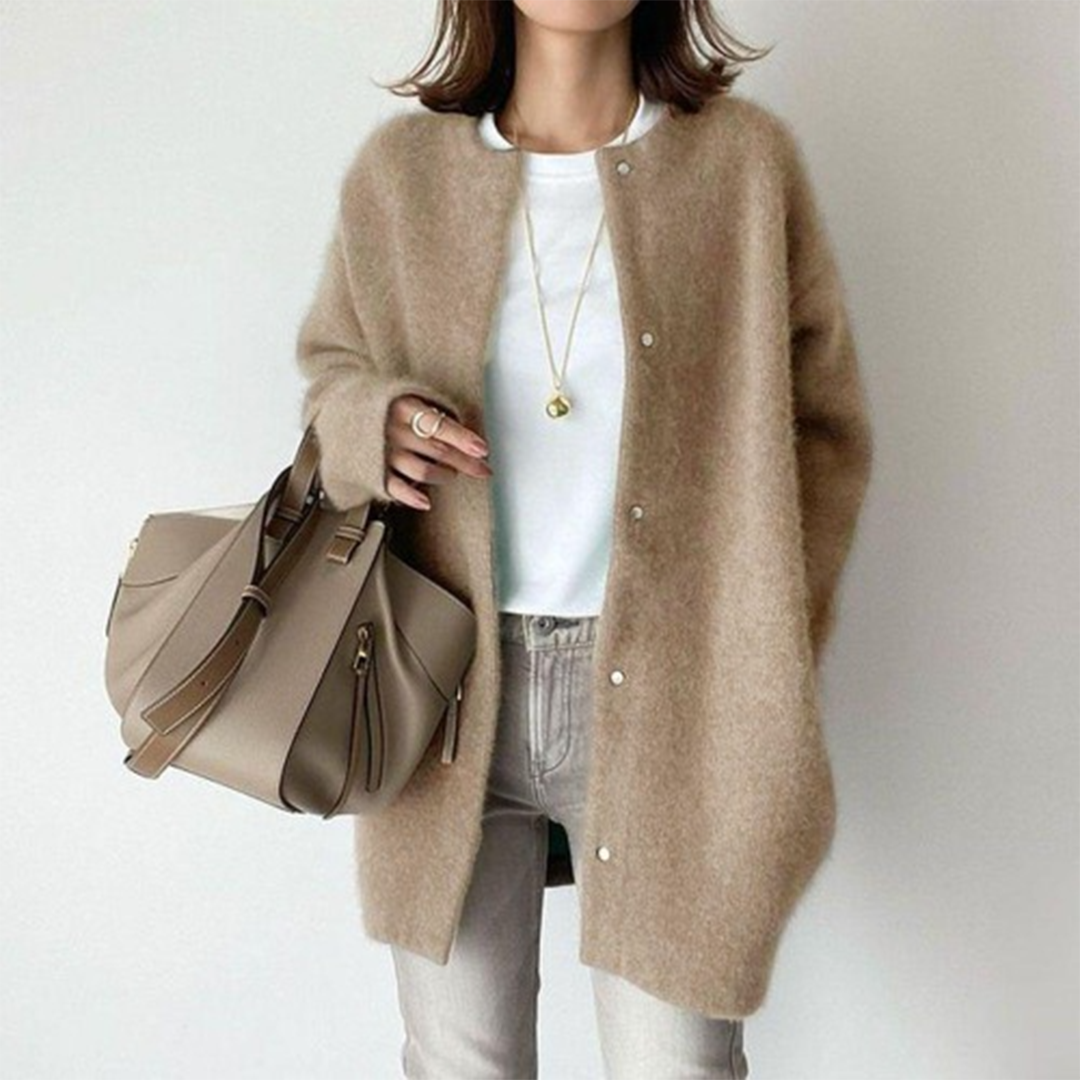 Dames Comfortabel Vest - Oversized Fit - Zachte Stof - Met Knopen