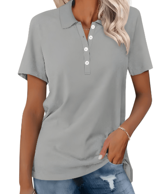 Dames Poloshirt Lange Mouw Katoen-1