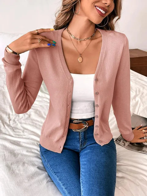 Dames Vest - Kasjmier V-Hals - Knoopsluiting
