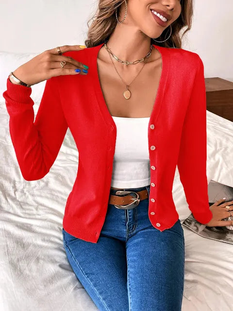 Dames Vest - Kasjmier V-Hals - Knoopsluiting