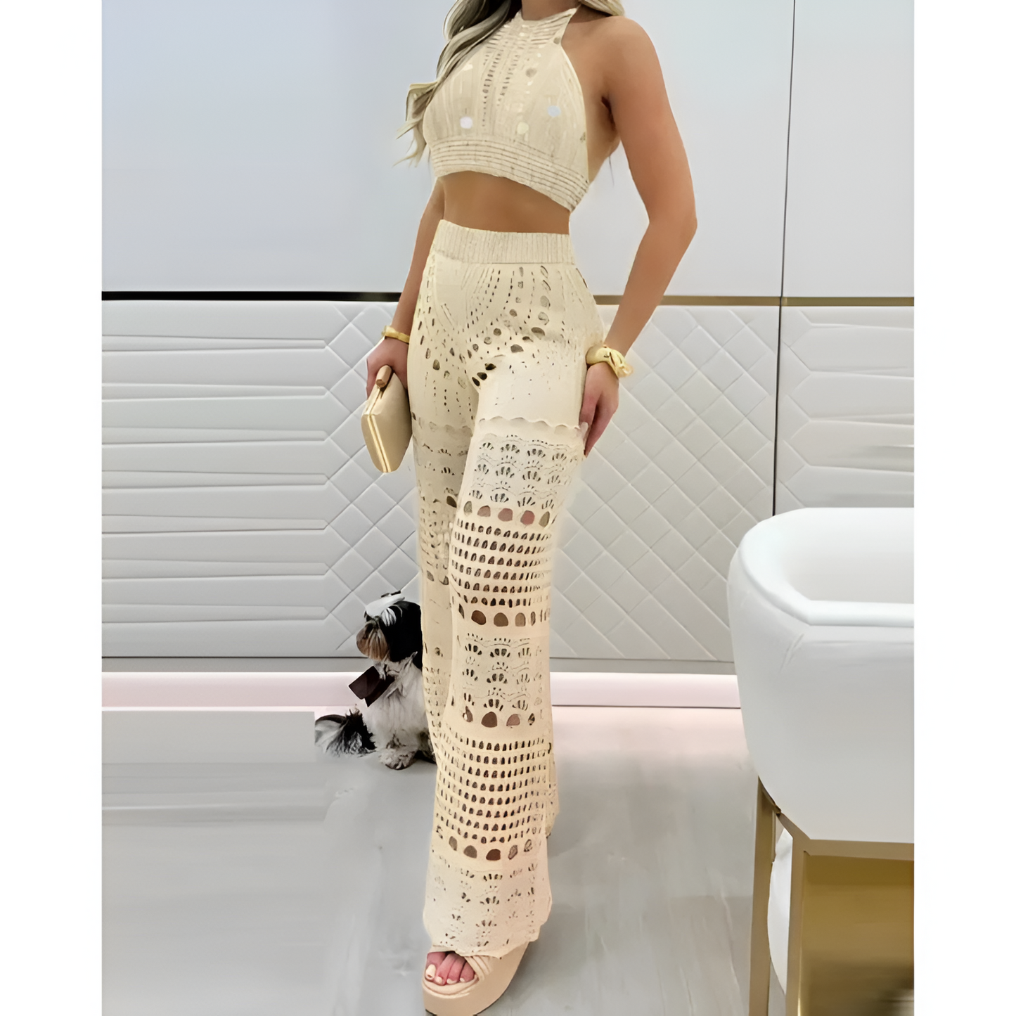 Damesset - Elegant gehaakt - Luchtig gevoel - Veelzijdige look